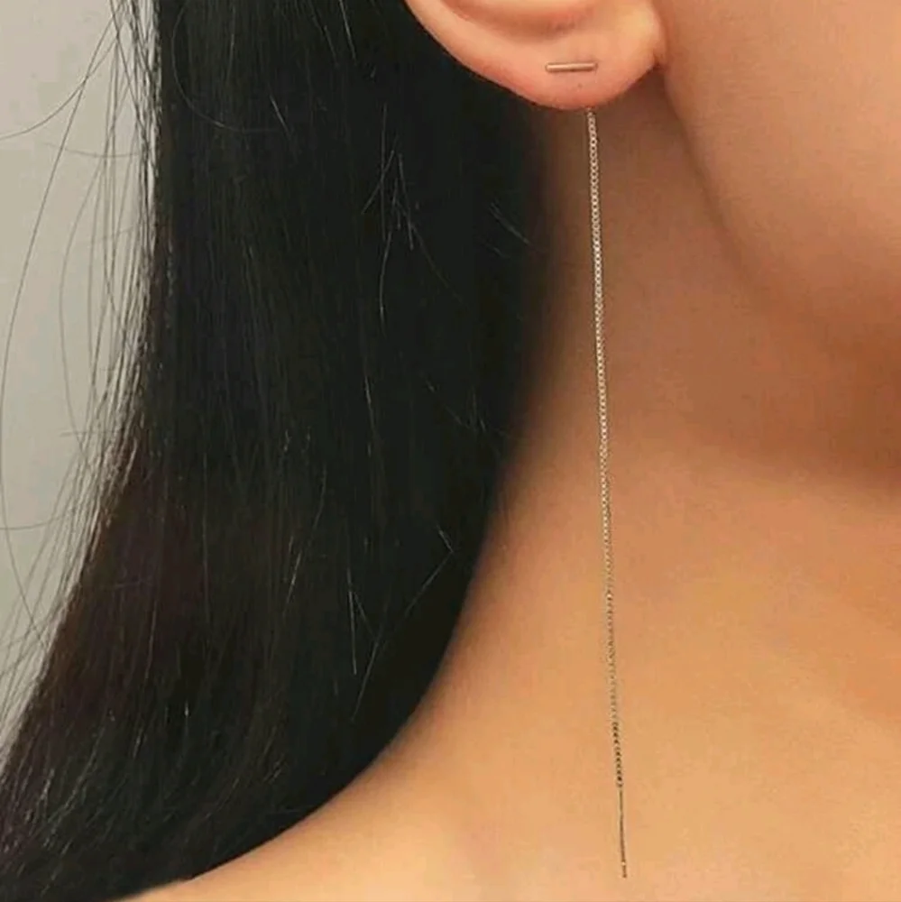 NEW 18k Gold Threader Earrings - Picture 2 of 3